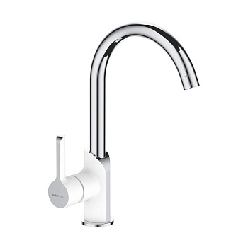 Смеситель для кухни латунь, белый S6053F