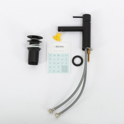 LEAF-LSM1-L-PO Смеситель для раковины однорычажный, с донным клапаном, исполнение Gold PVD