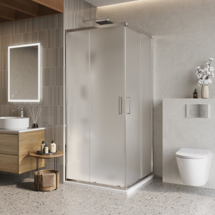 LUCE-A-2-90-P-Cr Душевой уголок, Условный размер, мм:900x900x1950 Габариты с диапазоном регулировок, мм:(885-900)х(885-900)  LUCE-A-2-90-P-Cr Душевой уголок, Условный размер, мм:900x900x1950 Габариты с диапазоном регулировок, мм:(885-900)х(885-900)