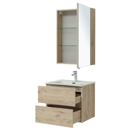 Мебель для ванной Aquanet Алвита New 60 2 ящика, дуб веллингтон белый