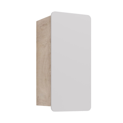 Полупенал Lemark OLIVIA 35см подвесной, 1 дверный, открывание лев/прав, цвет корпуса: Дуб кантри, цвет фасада: Белый глянец