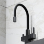 Смеситель для кухни SANCOS Arno с возможностью подключения фильтра для воды, цвет матовый черный, арт. SC4005MB