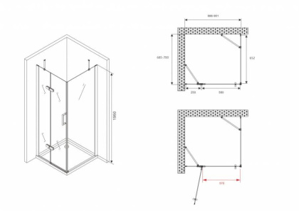 Душевой уголок ABBER Zart AG08090-S71 Душевой уголок ABBER Zart AG08090-S71