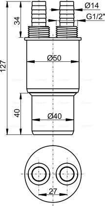 Переходная муфта HT 40/50×G1/2" Переходная муфта HT 40/50×G1/2"