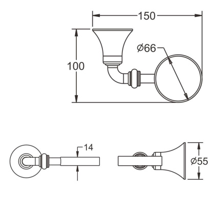 Дозатор для жидкогокого мыла метал стекло, RG1244 Rose, Хром