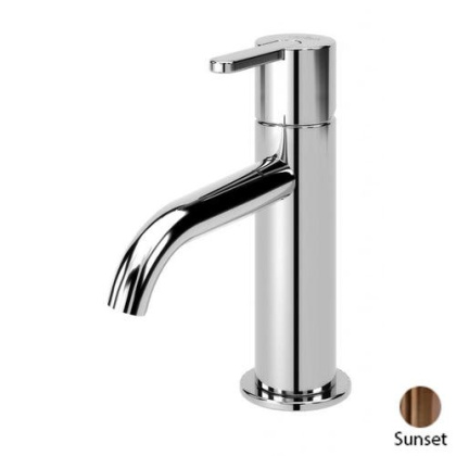 LEAF-LSM2-L-PS Смеситель для раковины однорычажный, с донным клапаном, исполнение Sunset PVD