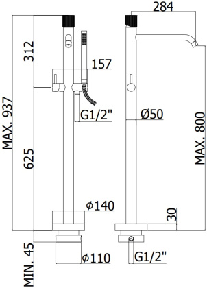 Смеситель для ванны с душем Paffoni Jo JO032CR