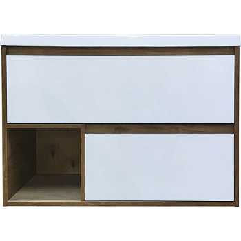 Тумба подвесная под умывальник Monaсo Wood 900х480 2 ящика (ШхГхВ) 898х476х607