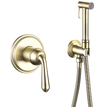 Гигиенический душ со смесителем Rose R0205E, золото Гигиенический душ со смесителем Rose R0205E, золото