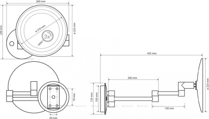 Косметическое зеркало отдельностоящиe 116301802