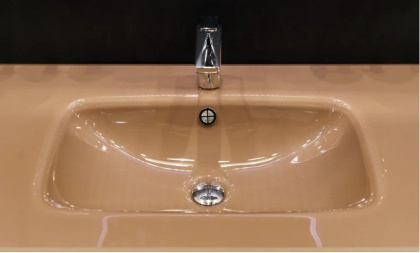 Столешница стекло 140*46см моноблок CAPPUCINO