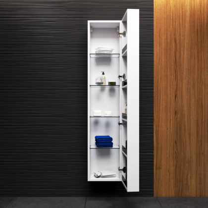 M70ACHL0356WG SPIRIT 2.0, шкаф-колонна, подвесной, левый, 35 см, фасад с полочками, push-to-open, цв