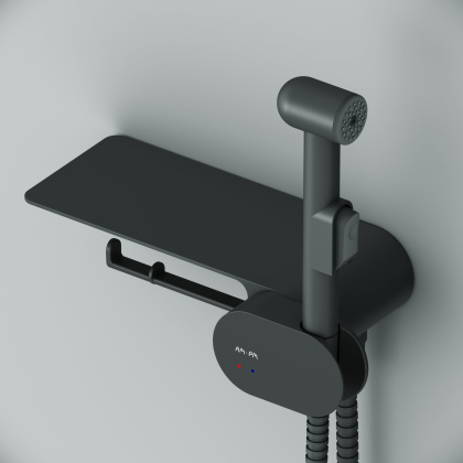 Смеситель, монтируемый в стену с гигиеническим душем и полкой F0202622 Like Смеситель, монтируемый в стену с гигиеническим душем и полкой F0202622 Like