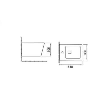 Биде подвесное VB1-12, цвет белый Биде подвесное VB1-12, цвет белый