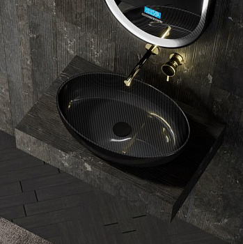 Раковина накладная карбоновая ABBER Karbon AK2041 черная Раковина накладная карбоновая ABBER Karbon AK2041 черная