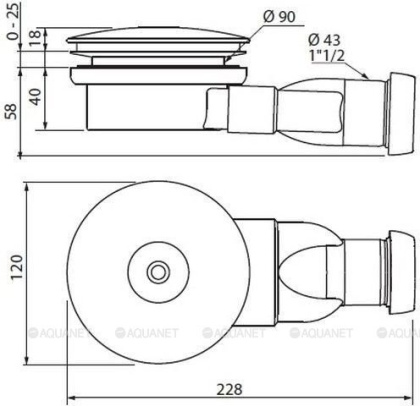 Крышка для сифона CEZARES COVER-02-90-ORO