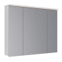 Шкаф зеркальный Lemark ZENON 100х80см 3-х дверный, с козырьком-подсветкой, с розеткой, цвет корпуса: Белый глянец