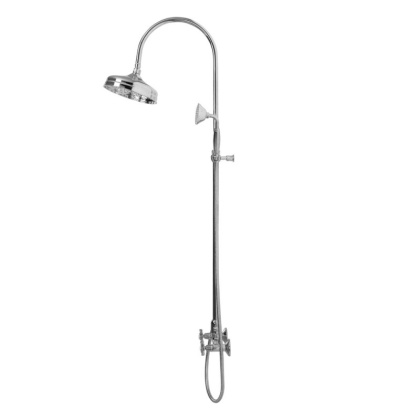 LORD-CD-03/24-M Душевая колонна со смесителем, верхним и ручным душем, Золото, ручка ручного душа Золото