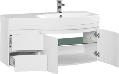 Тумба с раковиной Aquanet Опера 115 R белый (2 дверцы 2 ящика) Тумба с раковиной Aquanet Опера 115 R белый (2 дверцы 2 ящика)