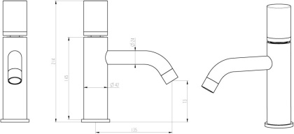 Смеситель STICK для умыв. низ. BLACK MRAMOR WHITE_Комплект Смеситель STICK для умыв. низ. BLACK MRAMOR WHITE_Комплект