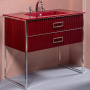 Тумба MONACO 100см h84см бордо глянец + хром под раковину моноблок 866-100-RCR Boheme
