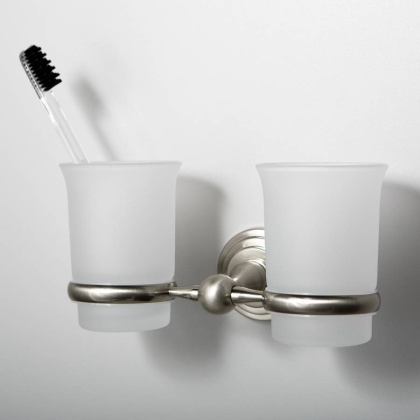 Подстаканник двойной Ammer, 20х10,2х10,8 см, хром и белый, K-7028D