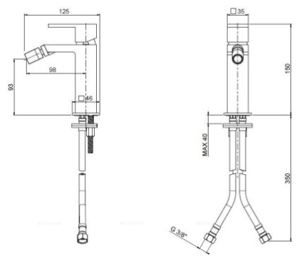 Смеситель для биде однорычажный Cezares UNIKA-BSM1-01