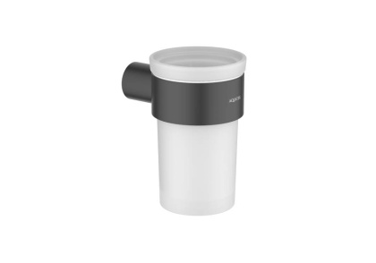 Стакан с держателем AQUATEK, матовый черный AQ4427MB ЛИРА