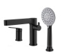 DELTA Смеситель на борт ванны с ручным выдвижным душем, чёрный матовый, DEL-BVD3-NERO DELTA Смеситель на борт ванны с ручным выдвижным душем, чёрный матовый, DEL-BVD3-NERO