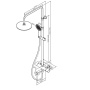 F0785A599 X-Joy, душ.система:  см-ль д/ванны/душа с ТМС, душ.штанга,верх.душ 220мм, руч.душ, золото