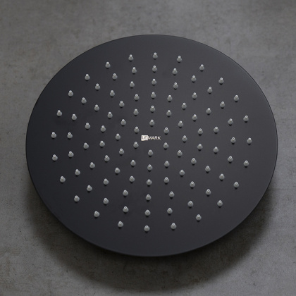 Лейка душевая верхняя, круглая, Ø25см, нерж. сталь/чёрный