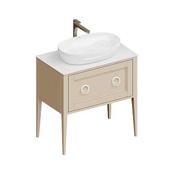 Тумба PLAZA Classic Neo напольная с ящиками 80, капучино матовая PL.CN.80.1+1\CAP.M