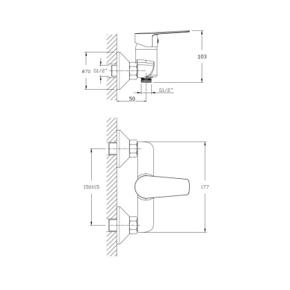 Смеситель для душа RUSH Disco (DI6935-63)