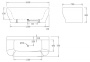 Акриловая ванна без перелива BELBAGNO BB74-NERO-W0, 1650x780x590