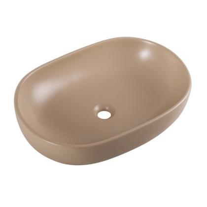 Раковина накладная керамическая, овальная, чёрная матовая, BB1084-H301, 600x420x140