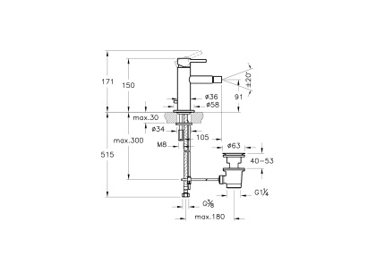 Смеситель Origin для биде, матовый черный