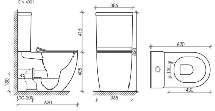 Бачок для унитаза METROPOL Rimless, двойной смыв 3/6 арматура Бачок для унитаза METROPOL Rimless, двойной смыв 3/6 арматура