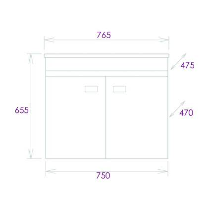 Тумба Onika Марбл 75 подвесная, мрамор/камень бетонный (ум. Оскар 75)