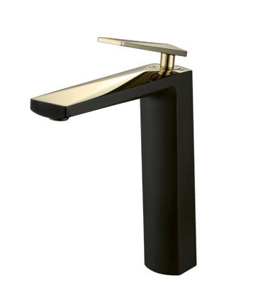 Смеситель для умывальника высокий VENTURO черный + золото Смеситель для умывальника высокий VENTURO черный + золото