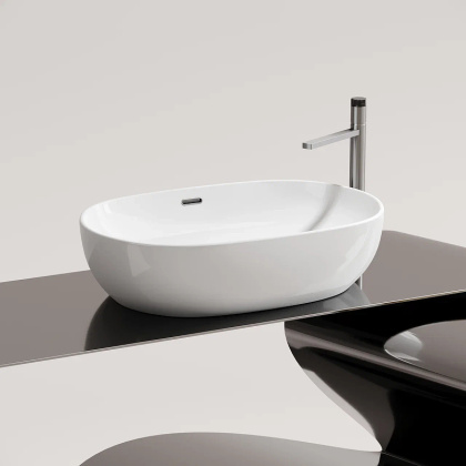 Умывальник чаша накладная овальная со сливом переливом Element 610*420*155мм
