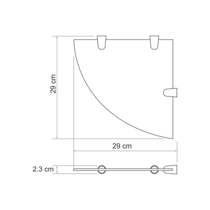 K-533BLACK Полка стеклянная угловая K-533BLACK Полка стеклянная угловая