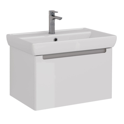 Тумба Lemark BUNO MINI 70см под 1 раковину, подвесная,1 ящик, цвет корпуса, фасада: Белый глянец Тумба Lemark BUNO MINI 70см под 1 раковину, подвесная,1 ящик, цвет корпуса, фасада: Белый глянец