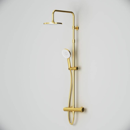 F0785A499  X-Joy, душ.система:  см-ль д/душа с ТМС, душ.штанга,верхний душ 220мм, ручн душ, золото