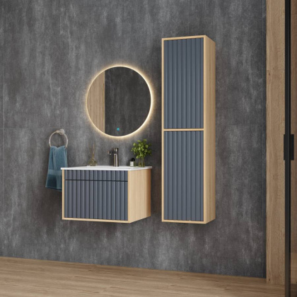 Тумба Onika Дайлер 60 подвесная графит/дуб сонома (ум. Бергамо Нова 60) Тумба Onika Дайлер 60 подвесная графит/дуб сонома (ум. Бергамо Нова 60)