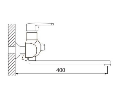 Смеситель для ванны латунь, хром S5122