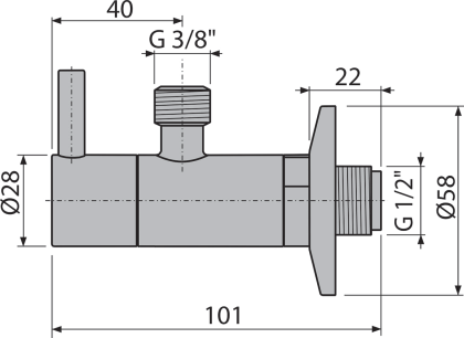 Угловой вентиль с фильтром 1/2"×3/8", круглый, GOLD-мат