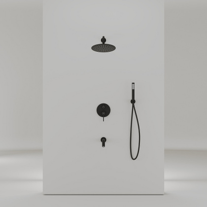 Душевой комплект SANCOS Select встраиваемый для душа, цвет черный матовый, арт. SC3004MB