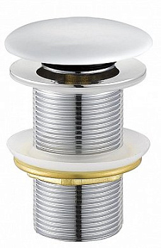 CZR-SC-Bi Донный клапан с системой "Клик-клак" без перелива,  белая керамическая крышка CZR-SC-Bi Донный клапан с системой "Клик-клак" без перелива,  белая керамическая крышка