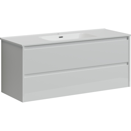 Тумба подвесная SANCOS Libra 1190х450х500, c двумя ящиками оснащенными доводчиками, белый глянец , арт. LB120-1W