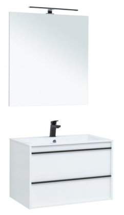 Мебель для ванной Aquanet Lino 80 белый матовый Мебель для ванной Aquanet Lino 80 белый матовый